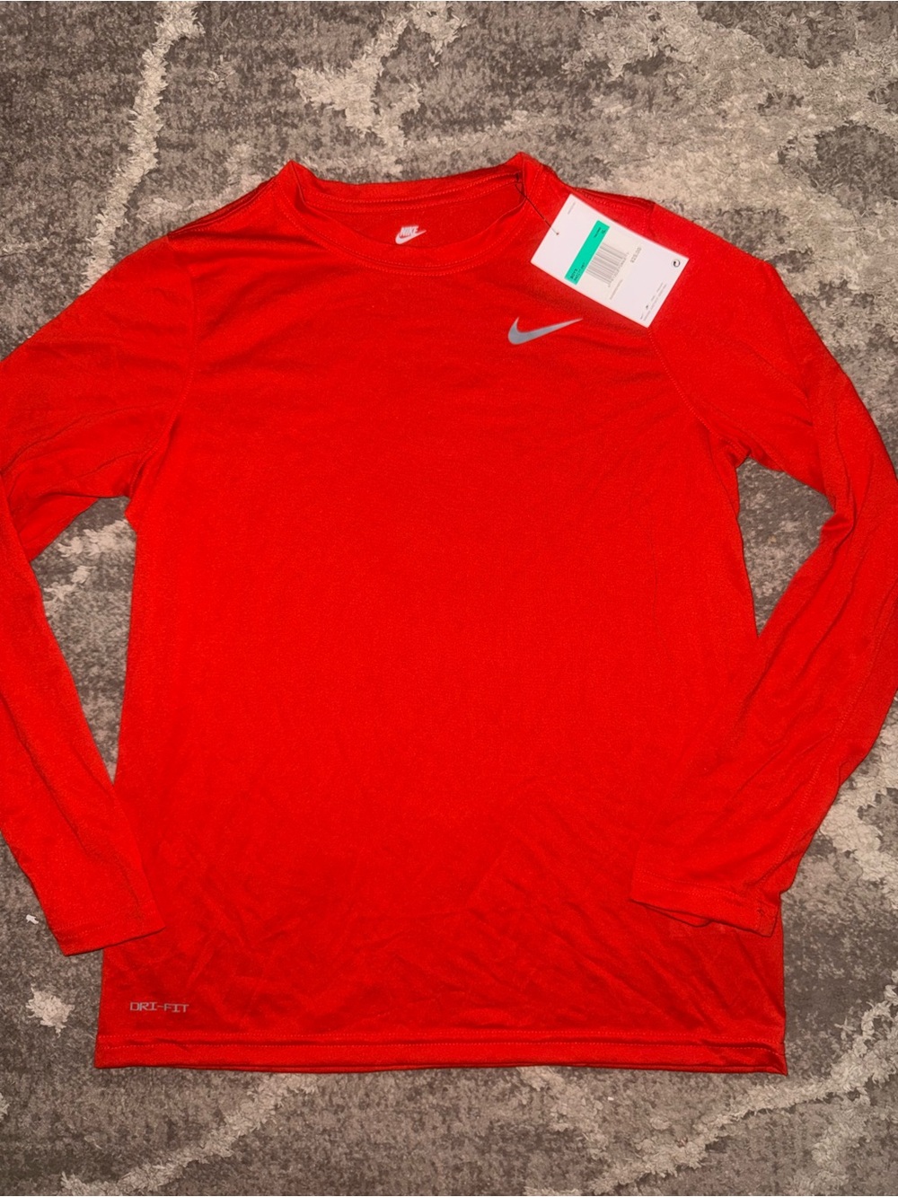 Nike Boys Dri-FIT Red Long Sleeve Training Tee XL